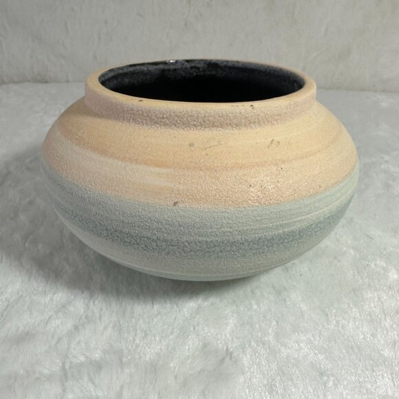 Vintage Handcrafted Ceramic Striped Vase - Picture 7 of 7